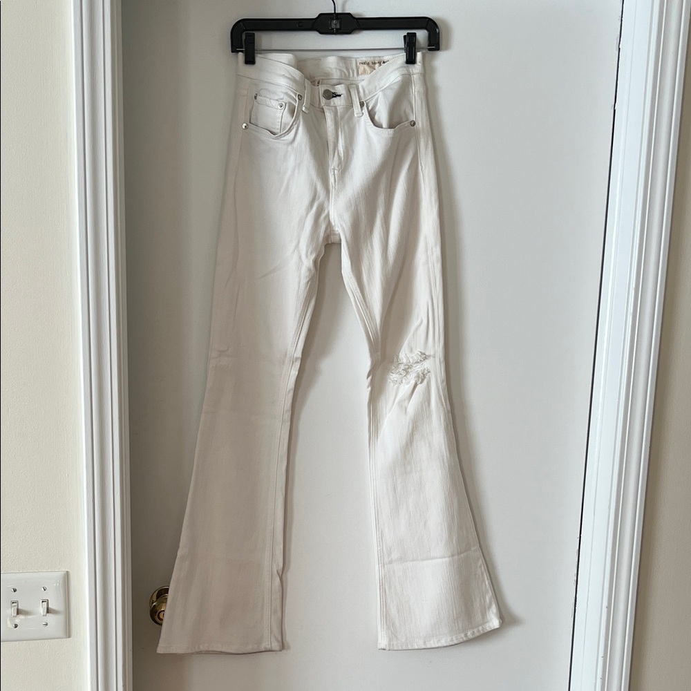 rag & bone Women’s White High Rise Bell bottom Leg Jeans 🤍🖤🤍
